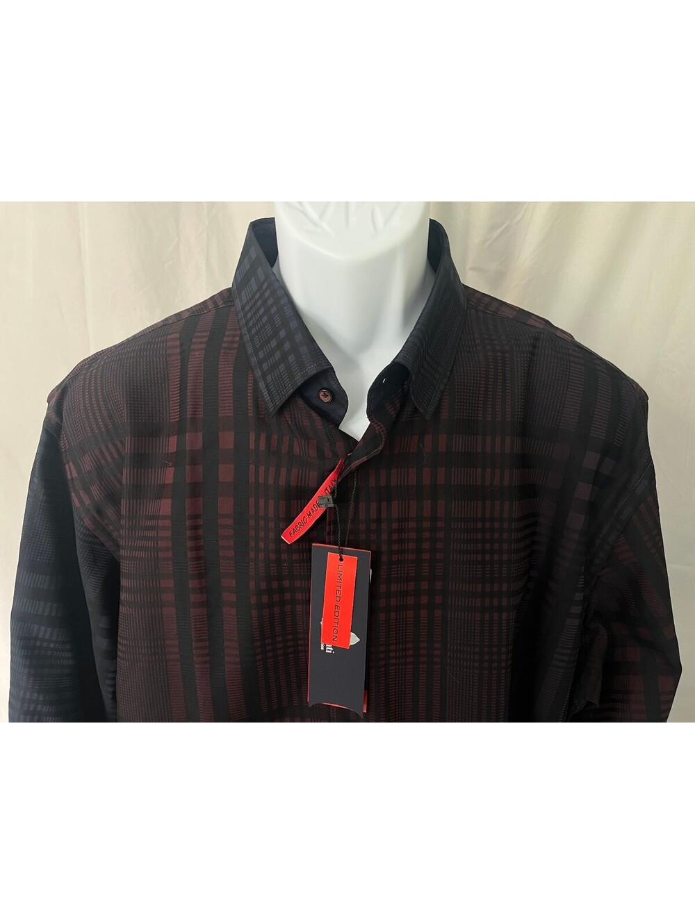 NWT Visconti Signature Series Men's Black Pink Purple Long Sleeve Shirt XL